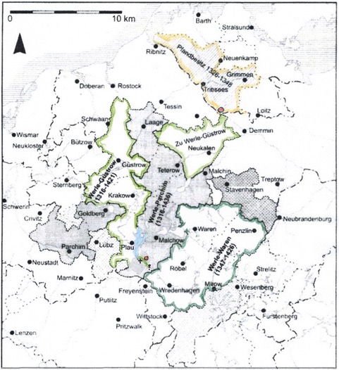 F.Ruchhöft, Die Landesteilungen im Fürstentum Werle von 1316 und 1347, bearbeitet