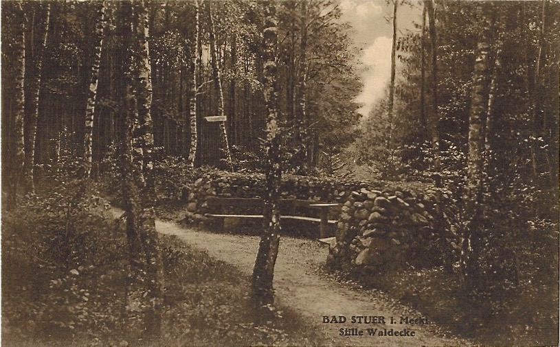 Bad Stuer,angelegte Wege um 1900, Postkarte