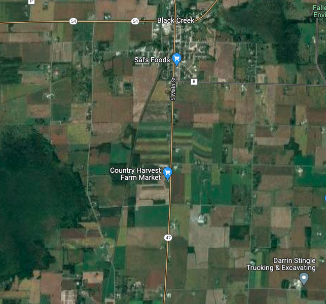 google-earth: 40/80 Acre-Struktur in Wisconsin noch erkennbar