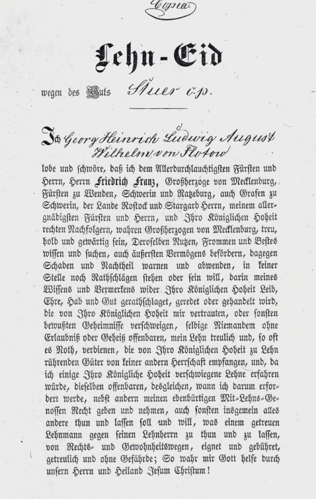 v.Flotow, Stuer,lehneid 1861