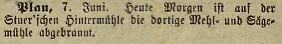 aus: Malchower Nachrichten,13.6.1888