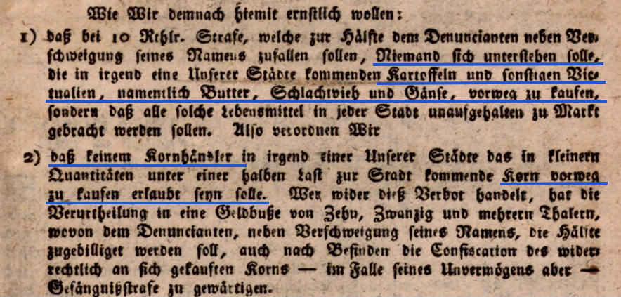 Maßnahmen gegen Wucher, 28.6.1817